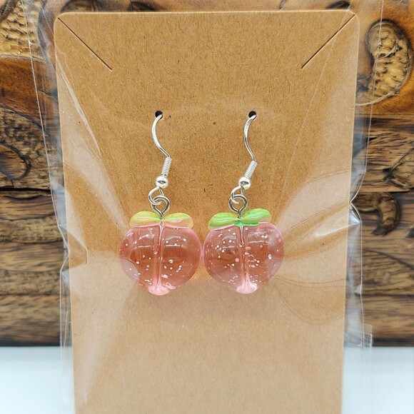Jewelry - 3D Peachy Peach Earrings Y2K Tropical Cottage Spring Summer Boho